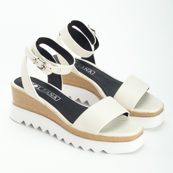 SOL SANA - White Leather Platform Sandal - Picture 1 of 16